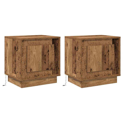 Nachtkastje 2 pcs Oudhout 44 x 34,5 x 45 cm Bewerkt hout