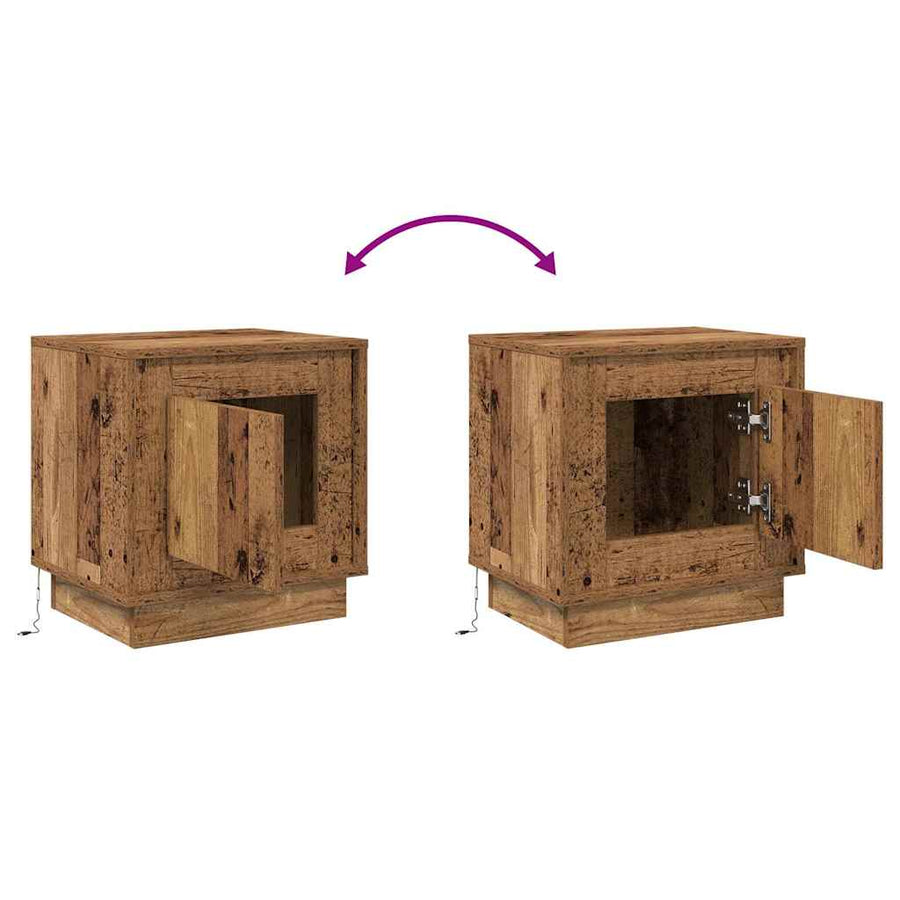 Nachtkastje 2 pcs Oudhout 44 x 34,5 x 45 cm Bewerkt hout