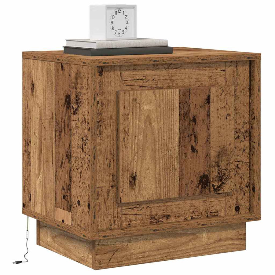 Nachtkastje 2 pcs Oudhout 44 x 34,5 x 45 cm Bewerkt hout