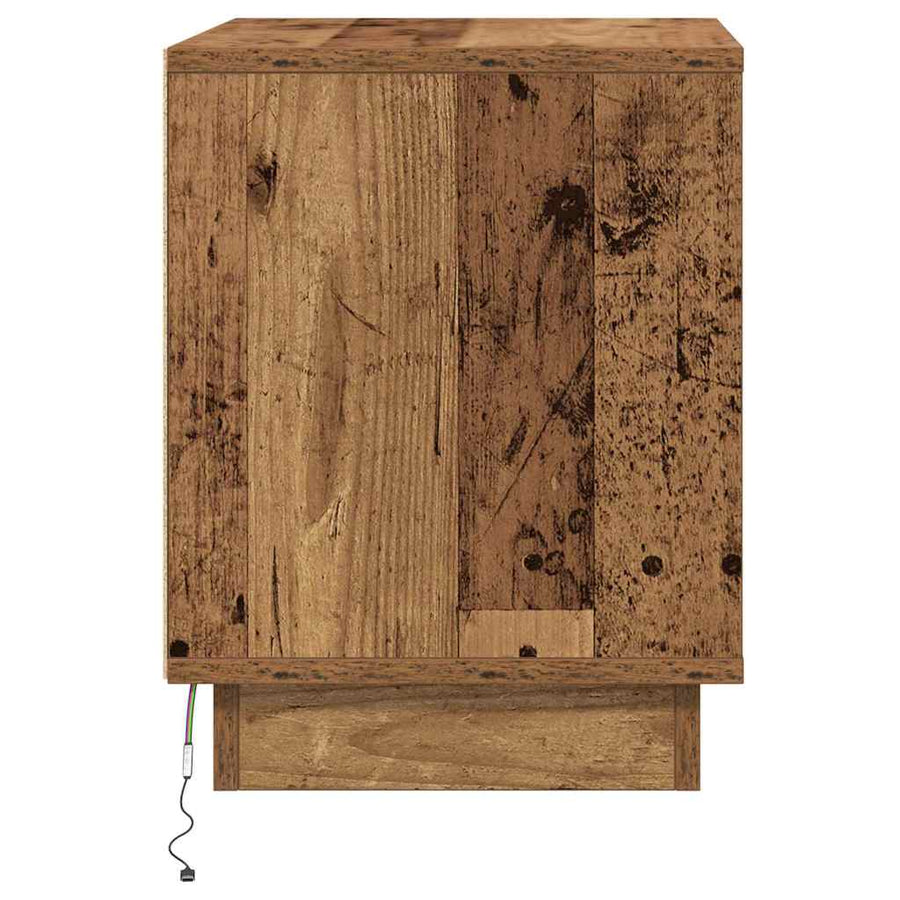 Nachtkastje 2 pcs Oudhout 44 x 34,5 x 45 cm Bewerkt hout