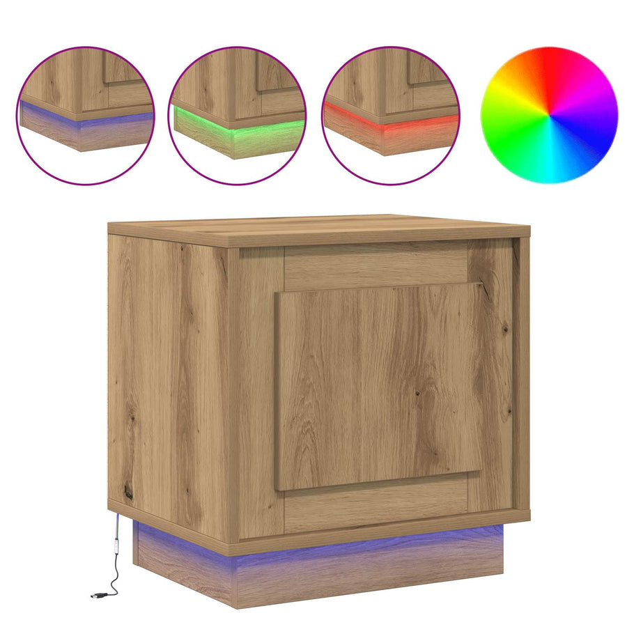 Nachtkastje Artisan Eiken 44 x 34,5 x 45 cm Bewerkt hout