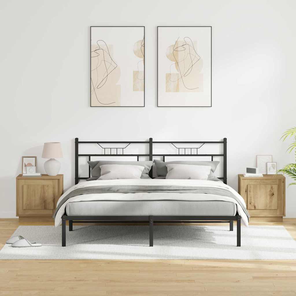 Nachtkastje 2 pcs Artisan Eiken 44 x 34,5 x 45 cm Bewerkt hout