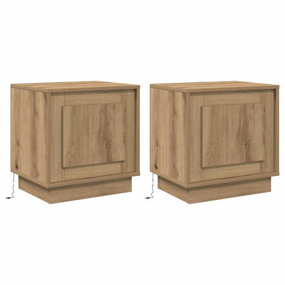 Nachtkastje 2 pcs Artisan Eiken 44 x 34,5 x 45 cm Bewerkt hout