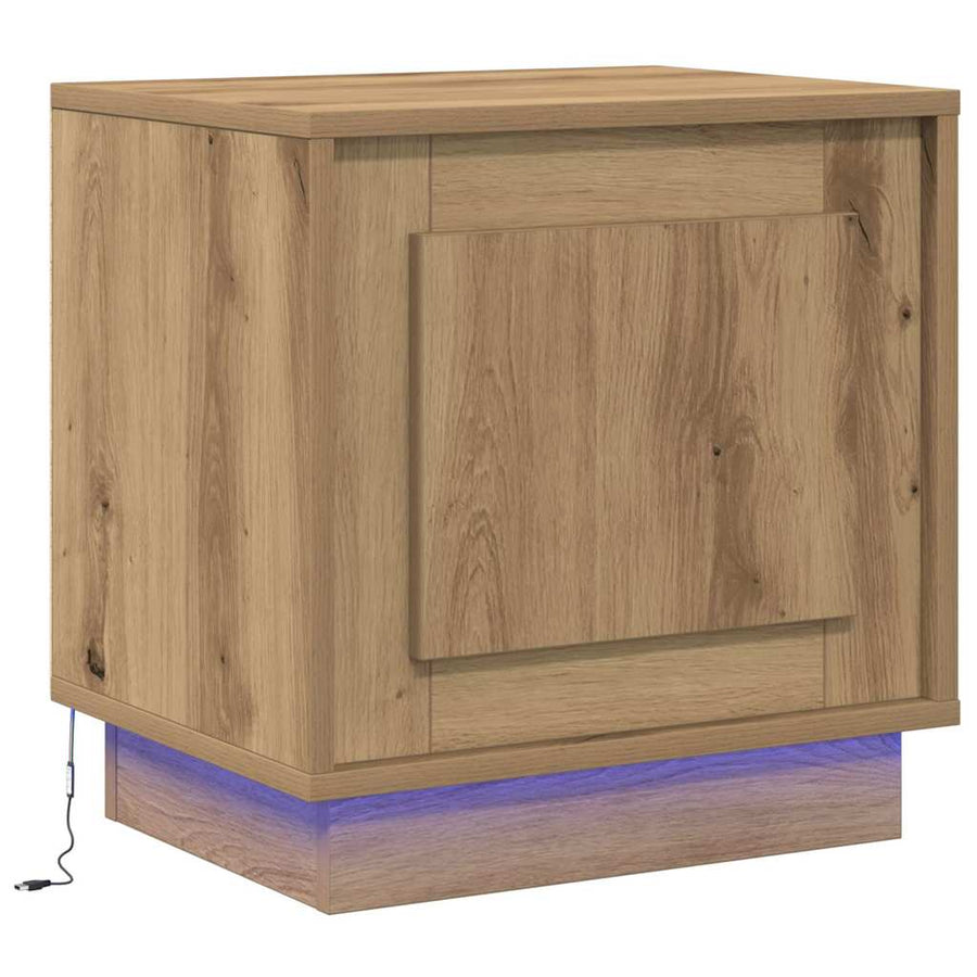 Nachtkastje 2 pcs Artisan Eiken 44 x 34,5 x 45 cm Bewerkt hout
