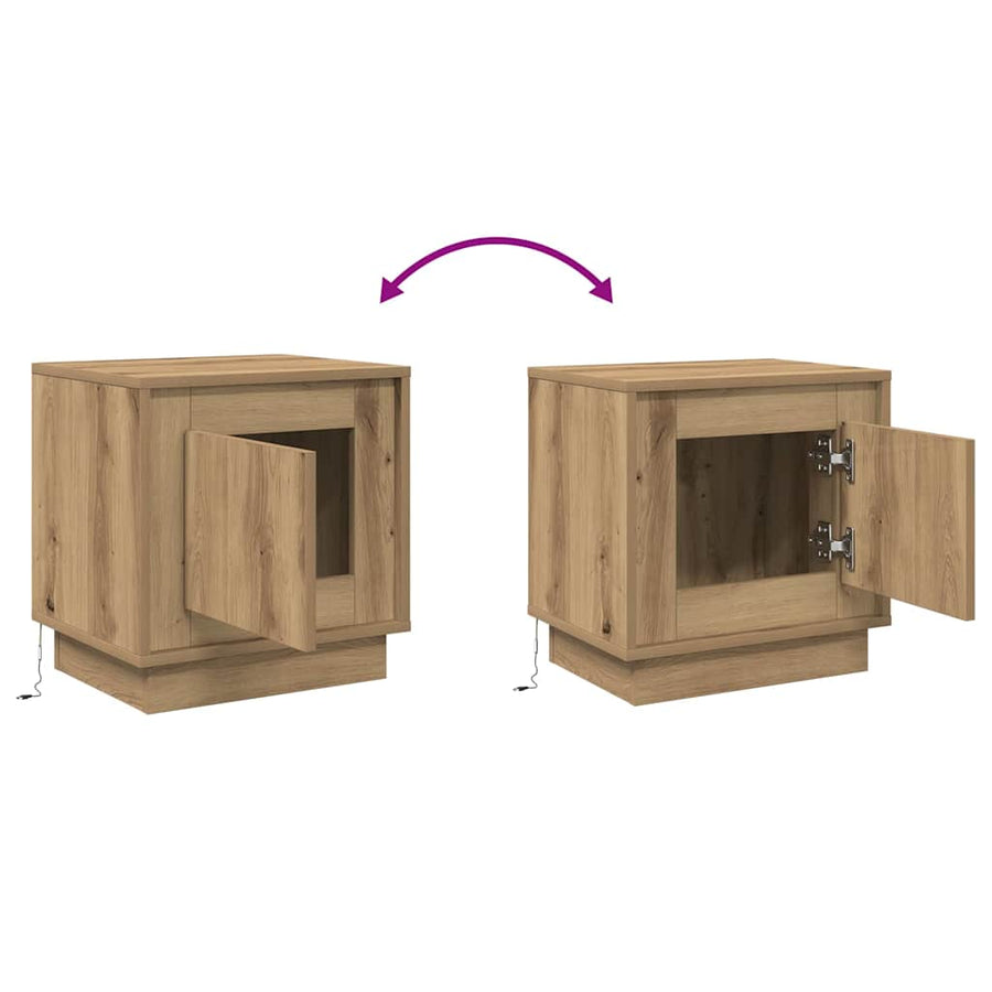 Nachtkastje 2 pcs Artisan Eiken 44 x 34,5 x 45 cm Bewerkt hout