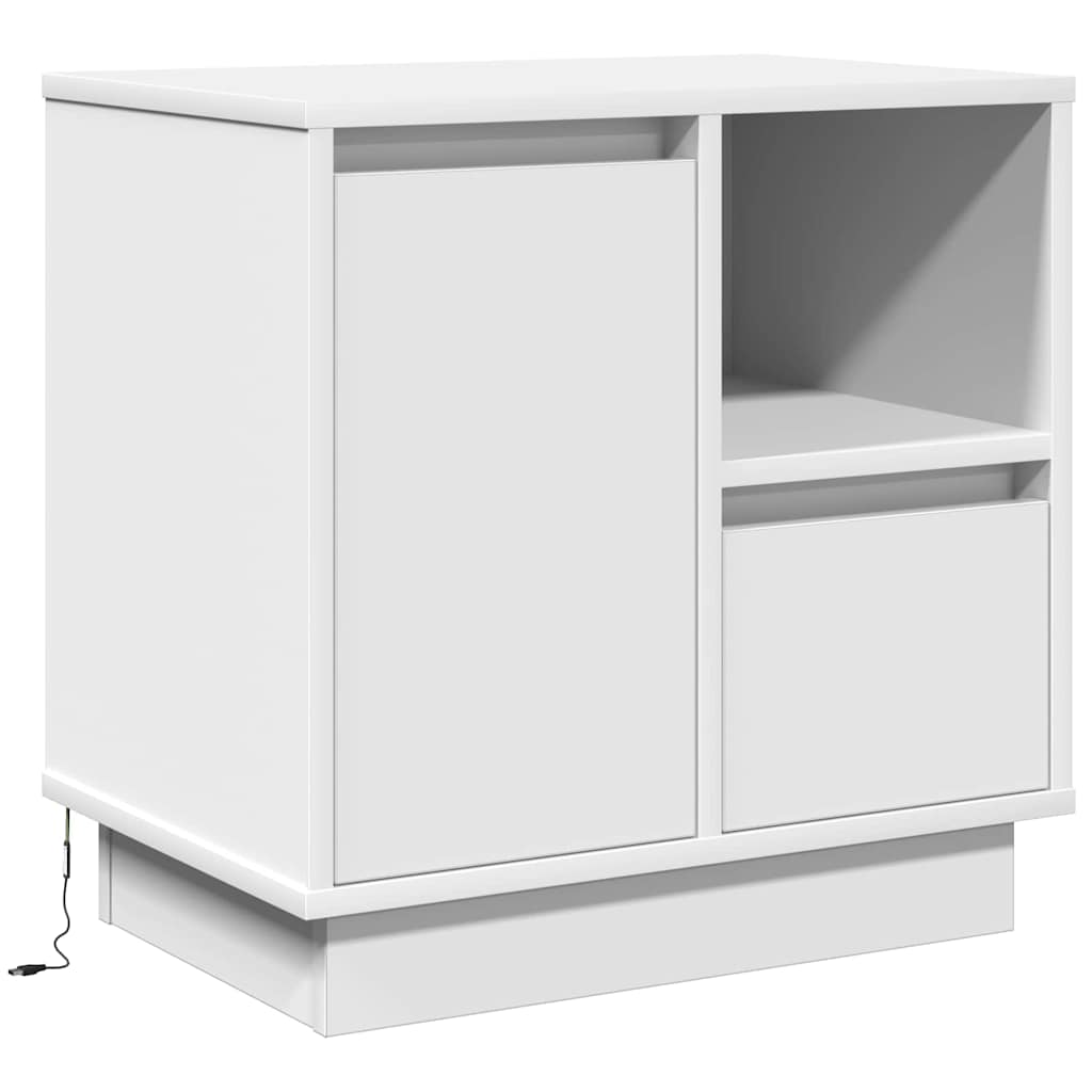 Nachtkastje met lade 2 pcs Wit 50 x 34,5 x 50 cm. Bewerkt hout