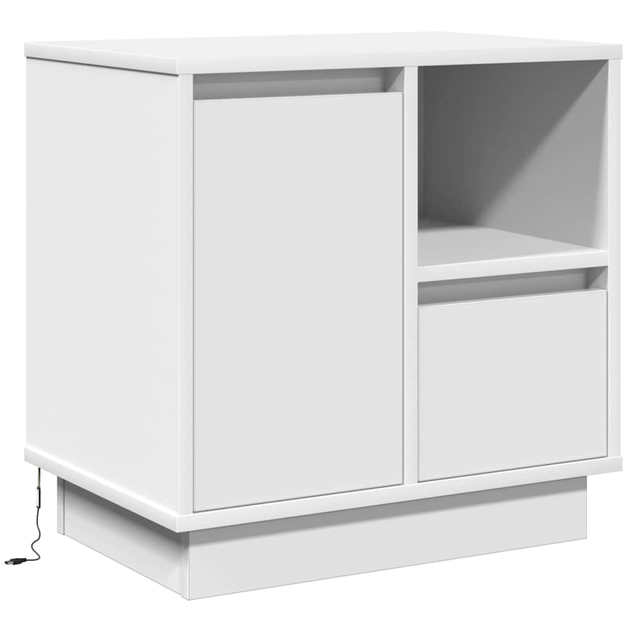 Nachtkastje met lade 2 pcs Wit 50 x 34,5 x 50 cm. Bewerkt hout