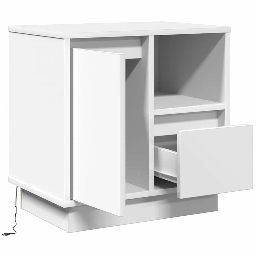 Nachtkastje met lade 2 pcs Wit 50 x 34,5 x 50 cm. Bewerkt hout
