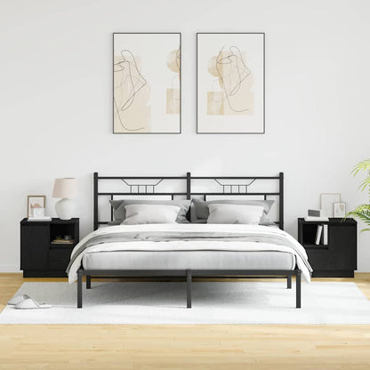Nachtkastje 2 pcs Zwart Eiken 50 x 34,5 x 50 cm. Bewerkt hout