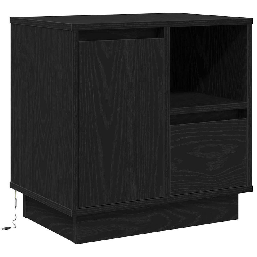 Nachtkastje 2 pcs Zwart Eiken 50 x 34,5 x 50 cm. Bewerkt hout