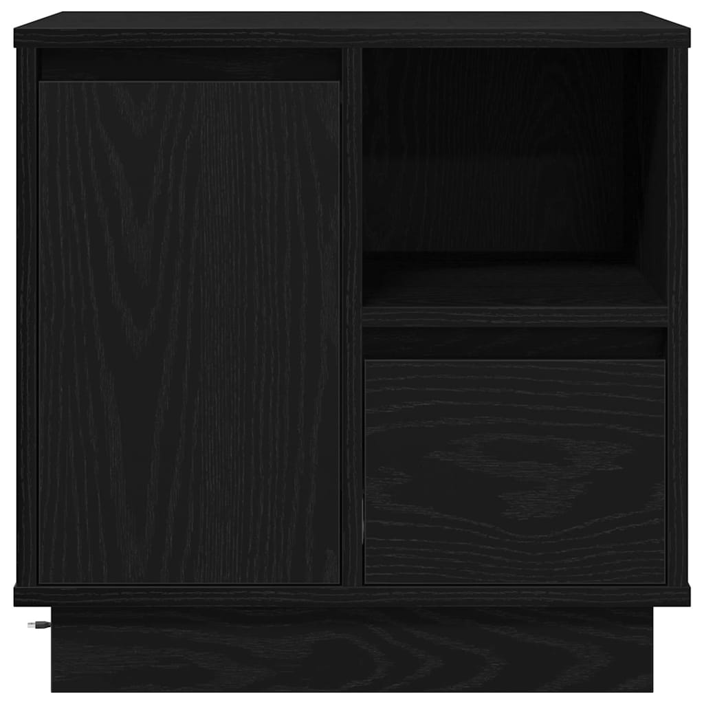 Nachtkastje 2 pcs Zwart Eiken 50 x 34,5 x 50 cm. Bewerkt hout