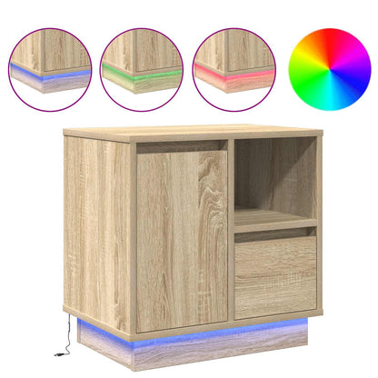 Nachtkastje Sonoma Eiken 50 x 34,5 x 50 cm. Bewerkt hout