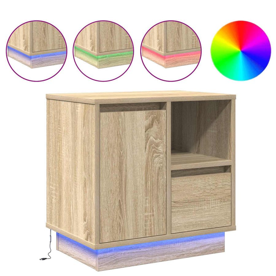 Nachtkastje Sonoma Eiken 50 x 34,5 x 50 cm. Bewerkt hout