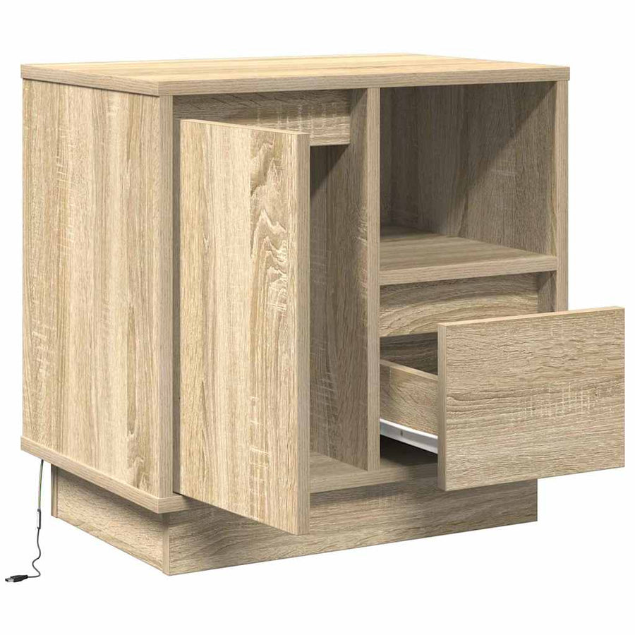 Nachtkastje Sonoma Eiken 50 x 34,5 x 50 cm. Bewerkt hout