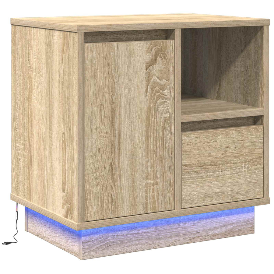 Nachtkastje Sonoma Eiken 50 x 34,5 x 50 cm. Bewerkt hout