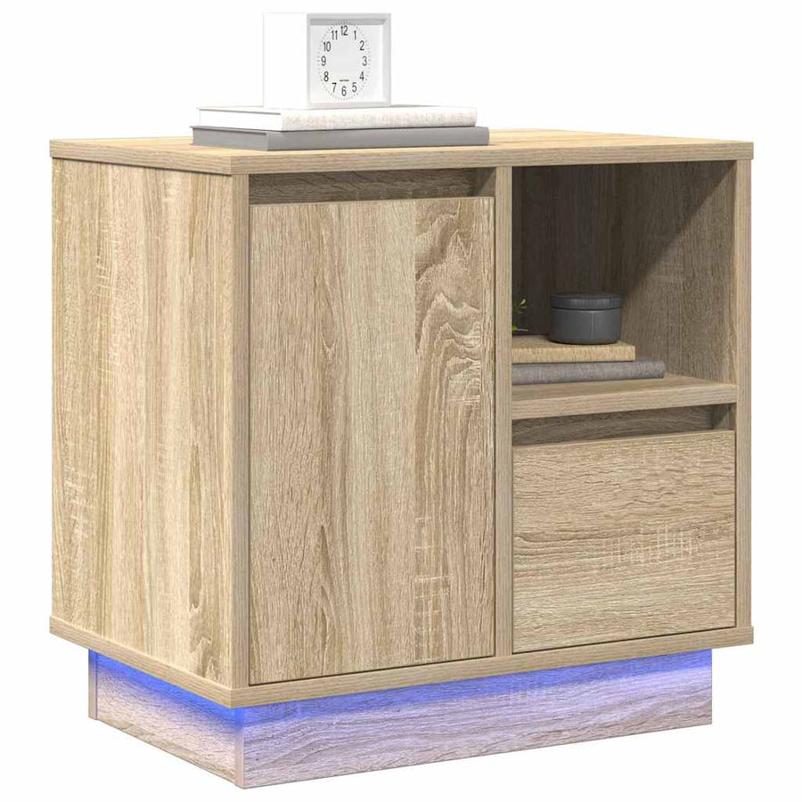 Nachtkastje Sonoma Eiken 50 x 34,5 x 50 cm. Bewerkt hout