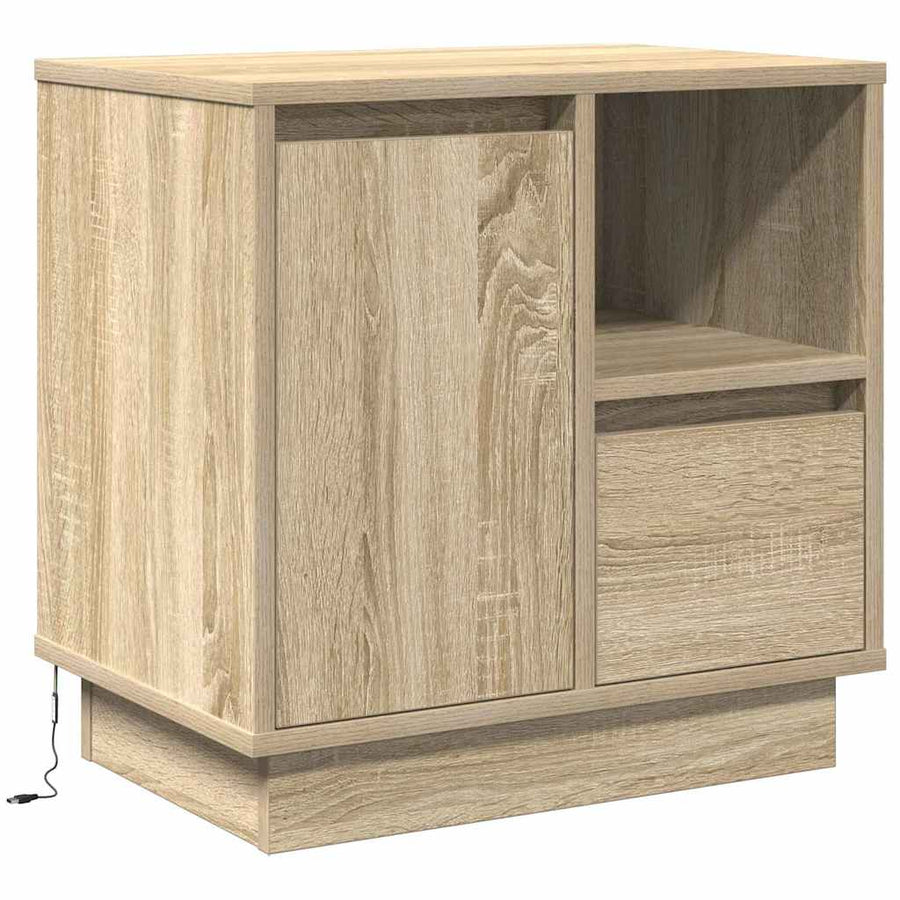 Nachtkastje 2 pcs Sonoma Eiken 50 x 34,5 x 50 cm. Bewerkt hout