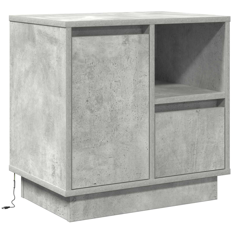 Nachtkastje Beton Grijs 50 x 34,5 x 50 cm. Bewerkt hout