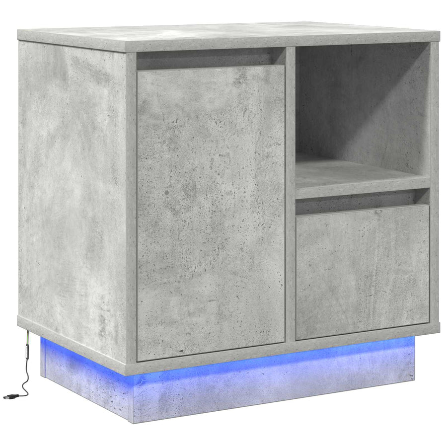 Nachtkastje Beton Grijs 50 x 34,5 x 50 cm. Bewerkt hout