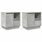 Nachtkastje 2 stuks 50x34.5x50 cm bewerkt hout beton grijs