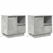 Nachtkastje 2 stuks 50x34.5x50 cm bewerkt hout beton grijs