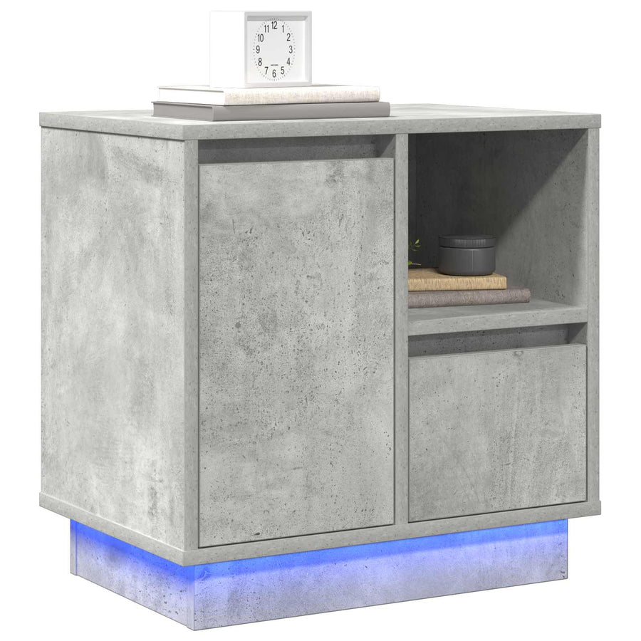 Nachtkastje 2 pcs Beton Grijs 50 x 34,5 x 50 cm. Bewerkt hout