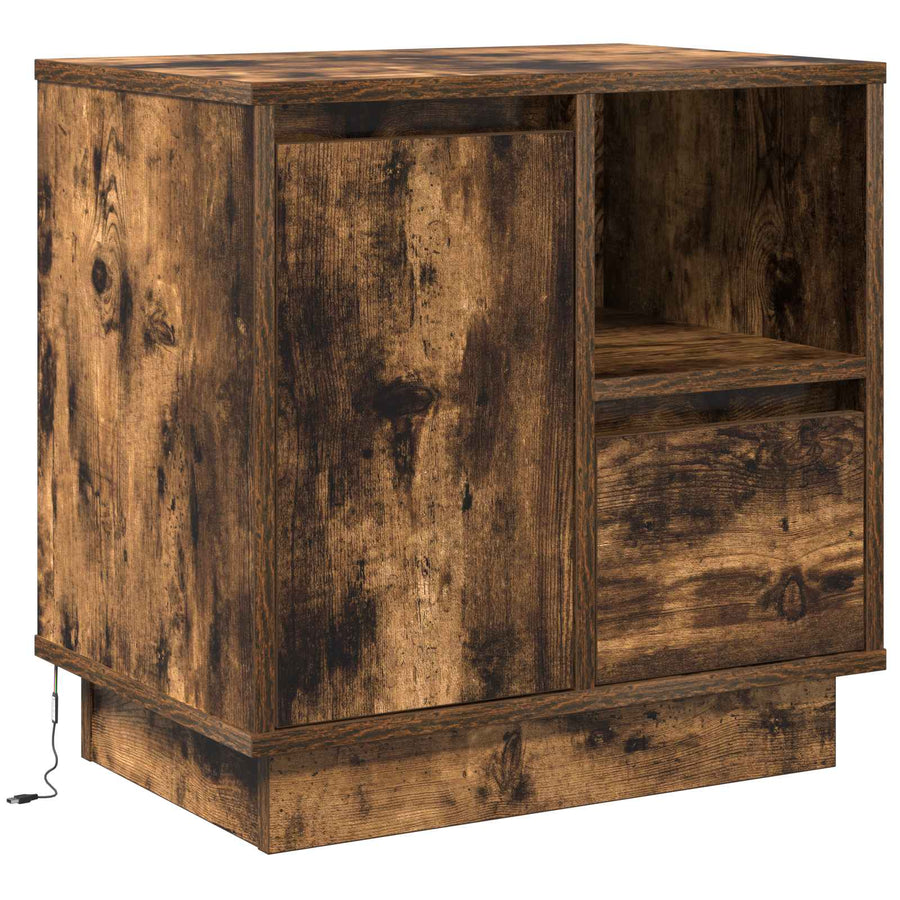 Nachtkastje Gerookt eiken 50 x 34,5 x 50 cm. Bewerkt hout