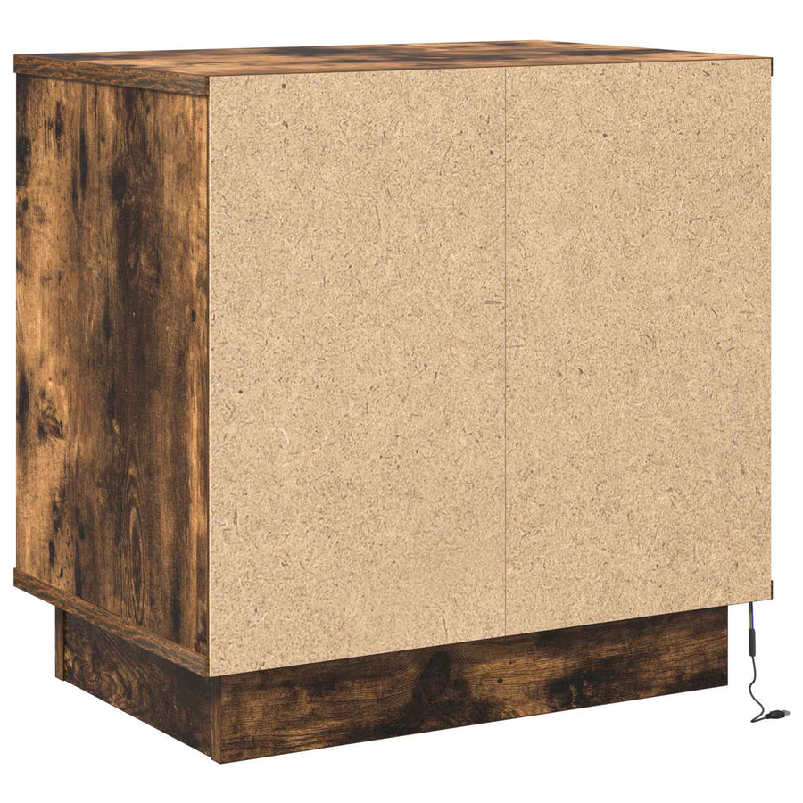 Nachtkastje 2 pcs Gerookt eiken 50 x 34,5 x 50 cm. Bewerkt hout