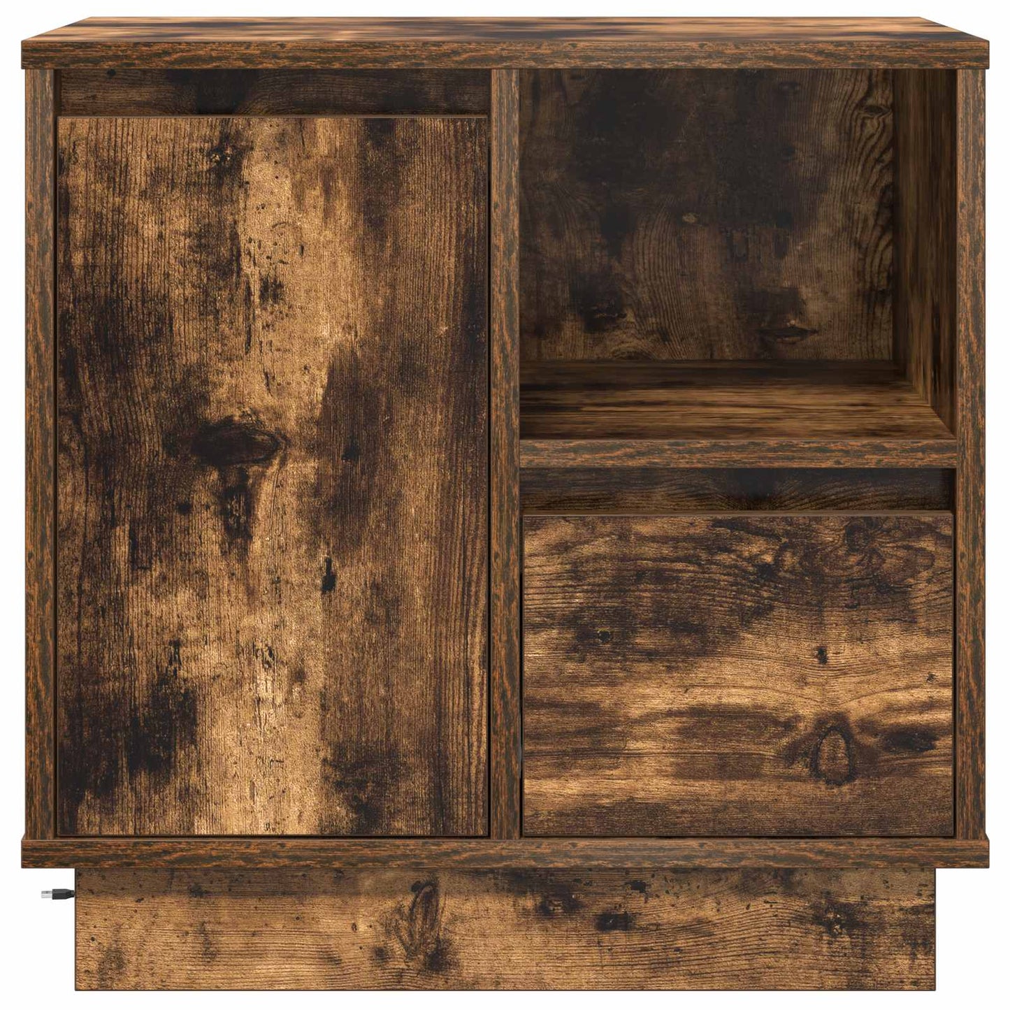 Nachtkastje 2 pcs Gerookt eiken 50 x 34,5 x 50 cm. Bewerkt hout