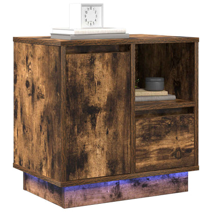 Nachtkastje 2 pcs Gerookt eiken 50 x 34,5 x 50 cm. Bewerkt hout