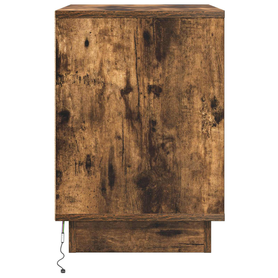 Nachtkastje 2 pcs Gerookt eiken 50 x 34,5 x 50 cm. Bewerkt hout