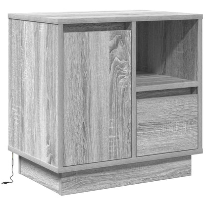 Nachtkastje met lade Grijs 50 x 34,5 x 50 cm. Bewerkt hout