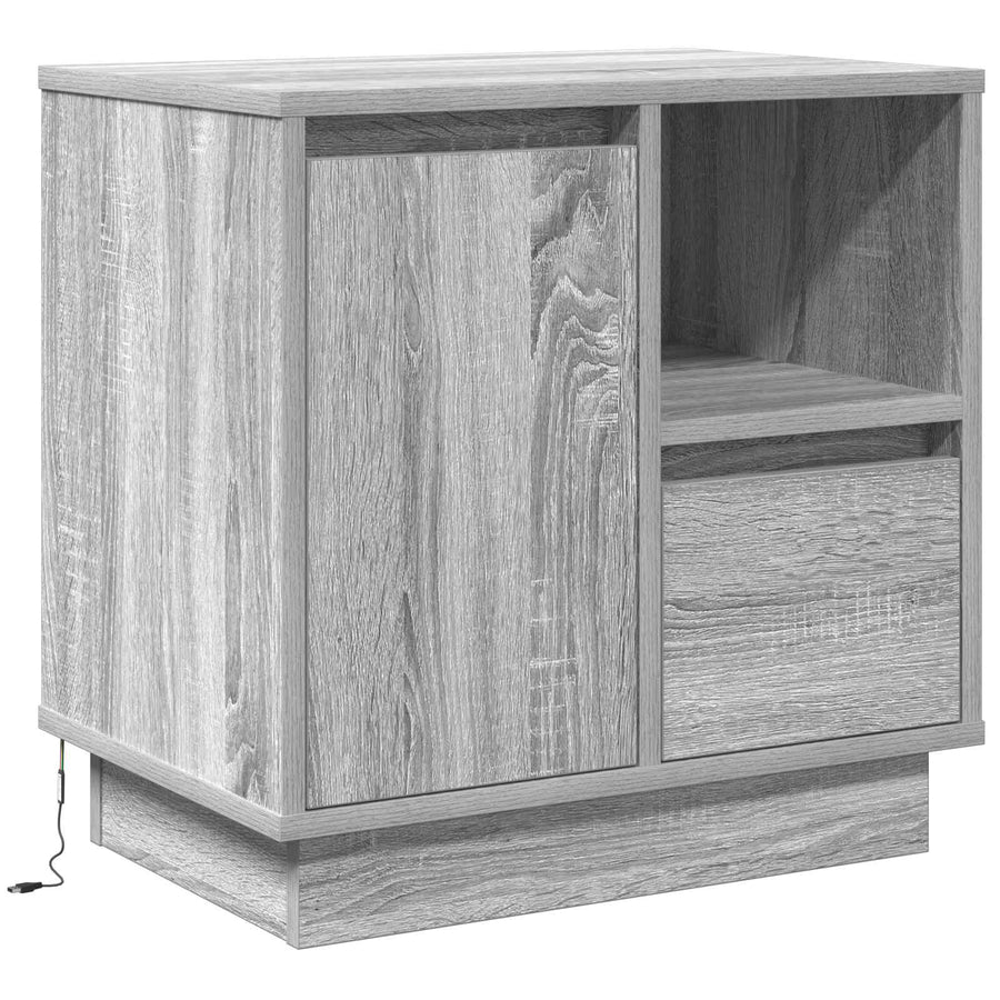 Nachtkastje met lade Grijs 50 x 34,5 x 50 cm. Bewerkt hout