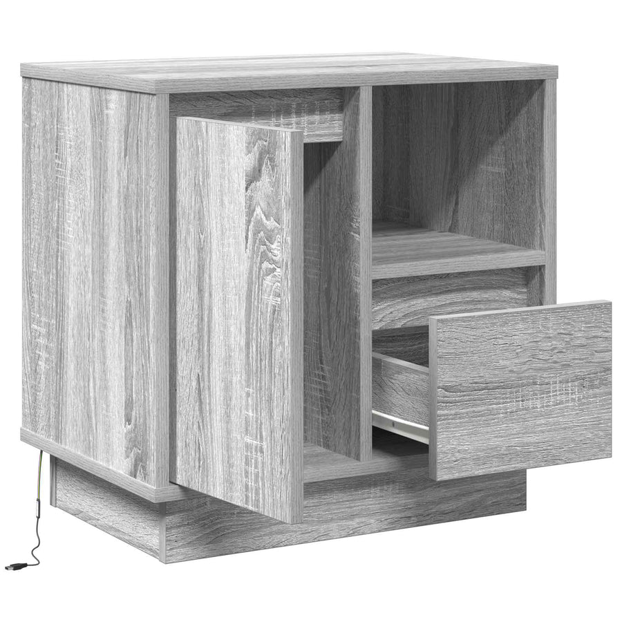 Nachtkastje met lade Grijs 50 x 34,5 x 50 cm. Bewerkt hout