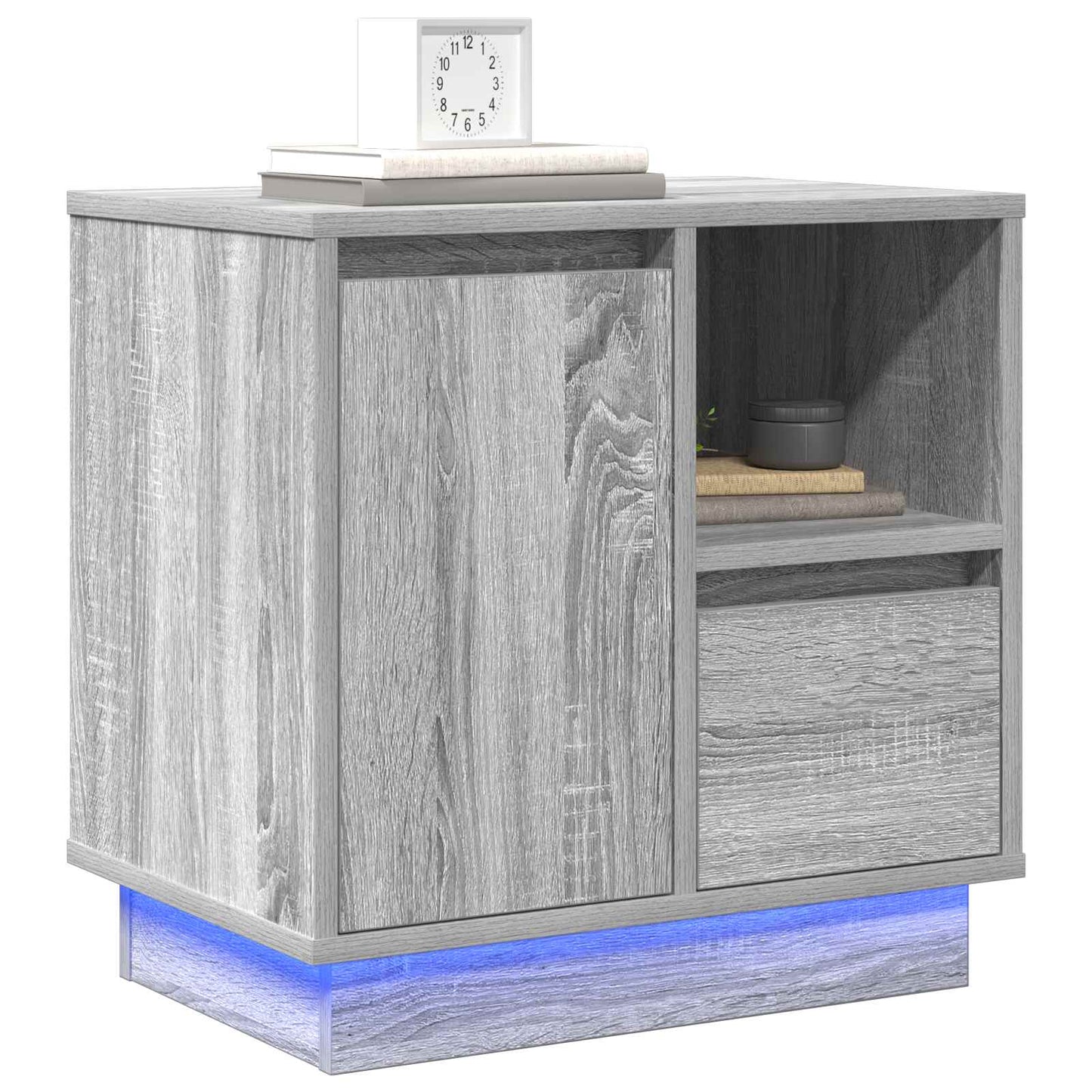 Nachtkastje 2 pcs Grijs 50 x 34,5 x 50 cm. Bewerkt hout