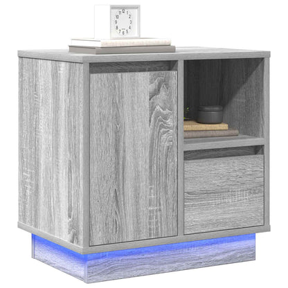 Nachtkastje 2 pcs Grijs 50 x 34,5 x 50 cm. Bewerkt hout