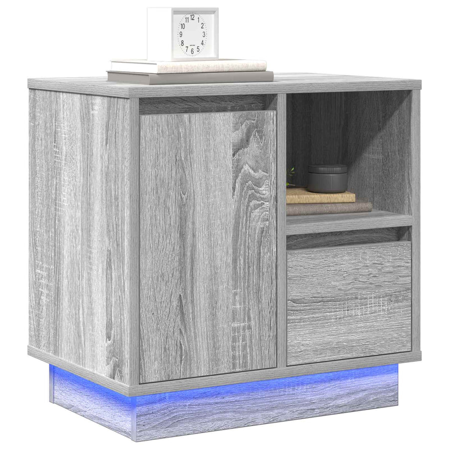Nachtkastje 2 pcs Grijs 50 x 34,5 x 50 cm. Bewerkt hout