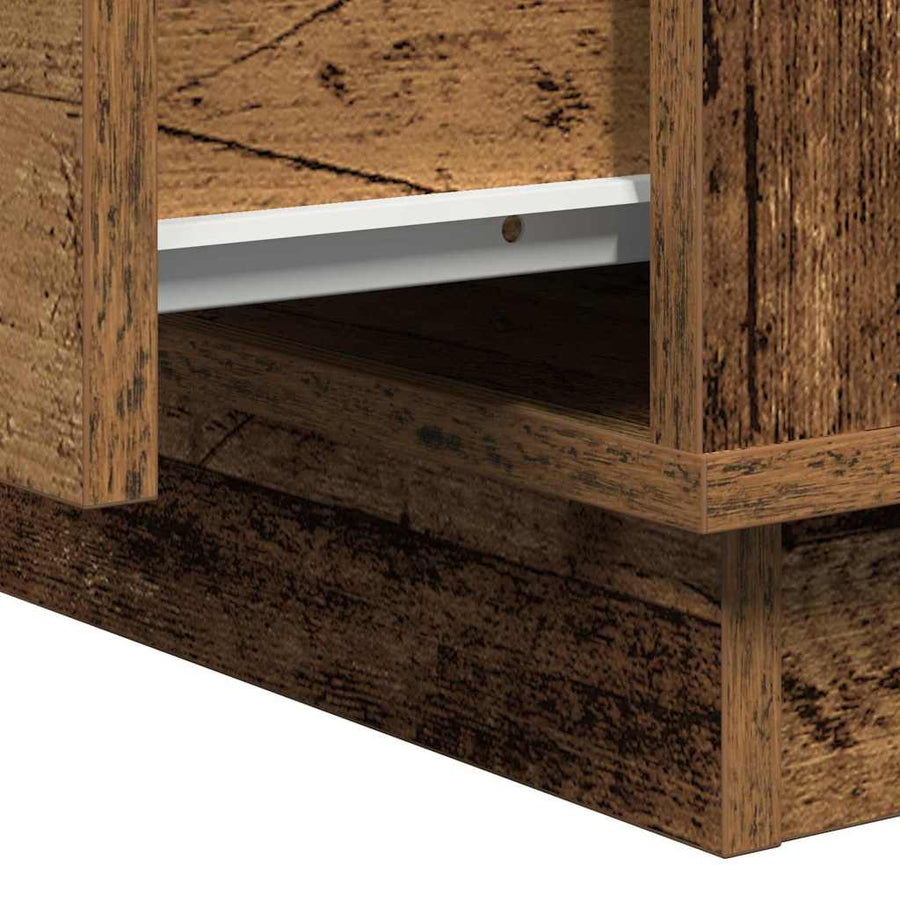 Nachtkastje 2 pcs Oudhout 50 x 34,5 x 50 cm. Bewerkt hout