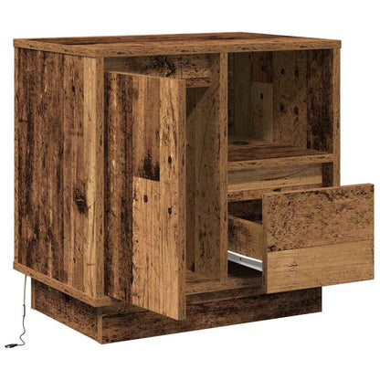 Nachtkastje 2 pcs Oudhout 50 x 34,5 x 50 cm. Bewerkt hout
