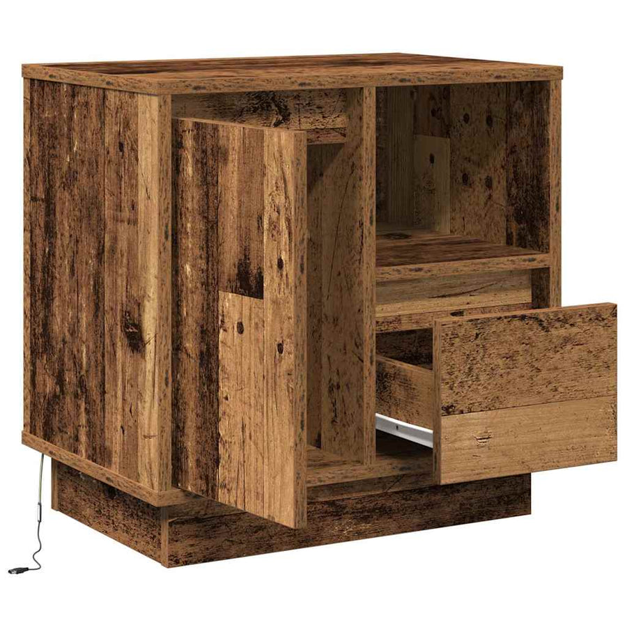 Nachtkastje 2 pcs Oudhout 50 x 34,5 x 50 cm. Bewerkt hout