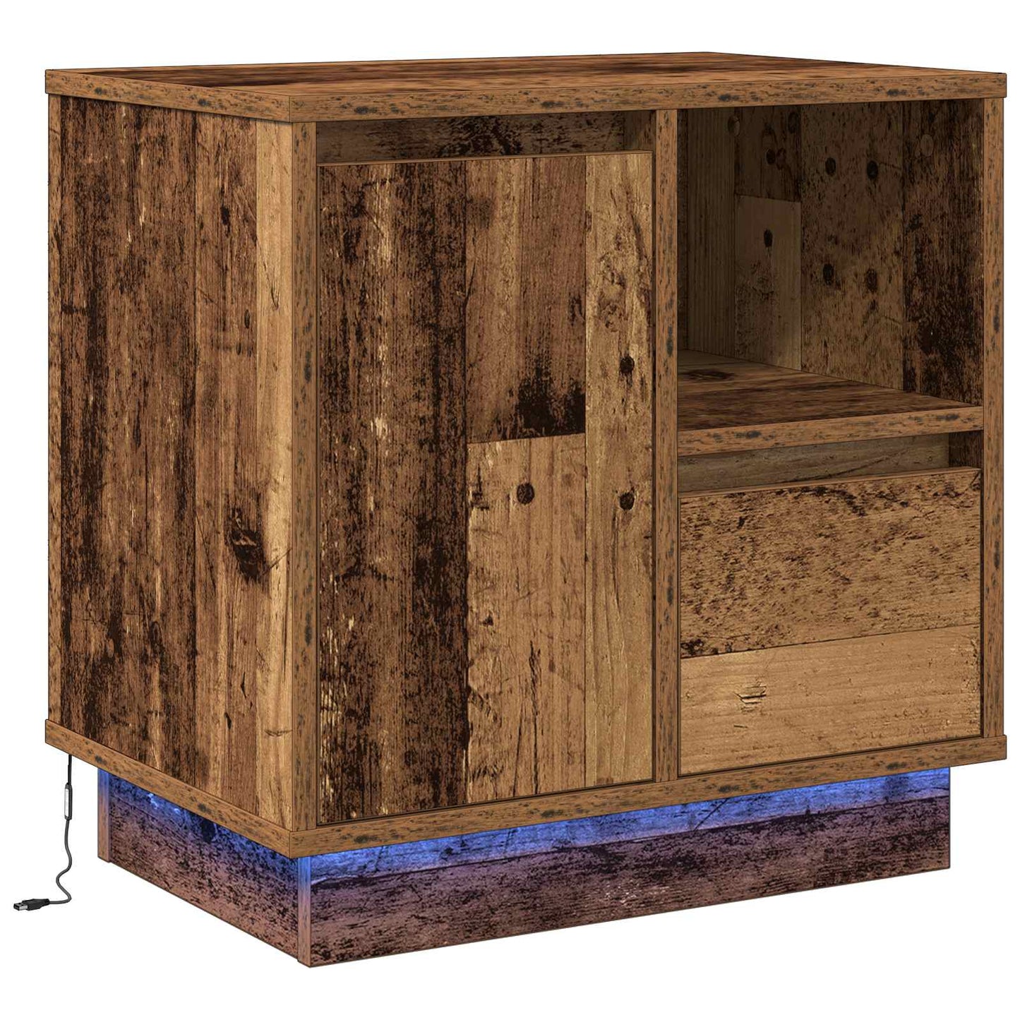 Nachtkastje 2 pcs Oudhout 50 x 34,5 x 50 cm. Bewerkt hout