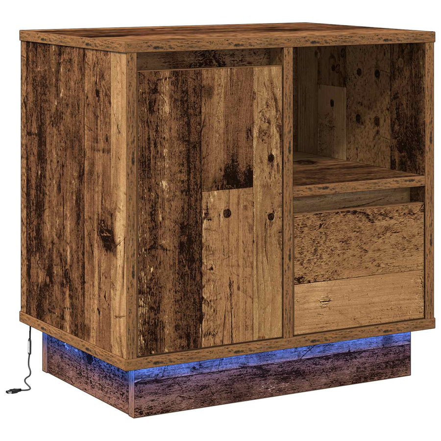 Nachtkastje 2 pcs Oudhout 50 x 34,5 x 50 cm. Bewerkt hout