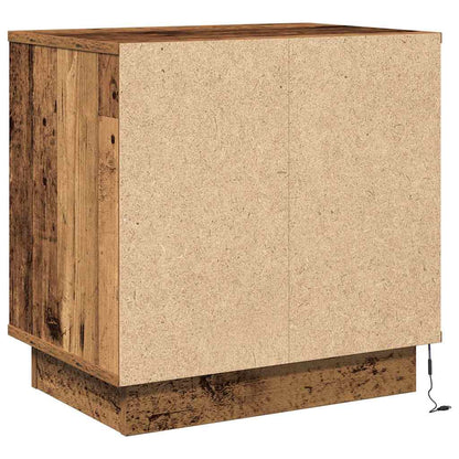 Nachtkastje 2 pcs Oudhout 50 x 34,5 x 50 cm. Bewerkt hout