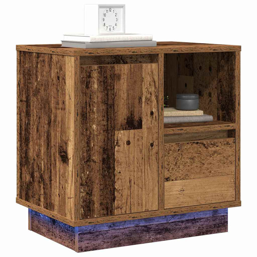 Nachtkastje 2 pcs Oudhout 50 x 34,5 x 50 cm. Bewerkt hout