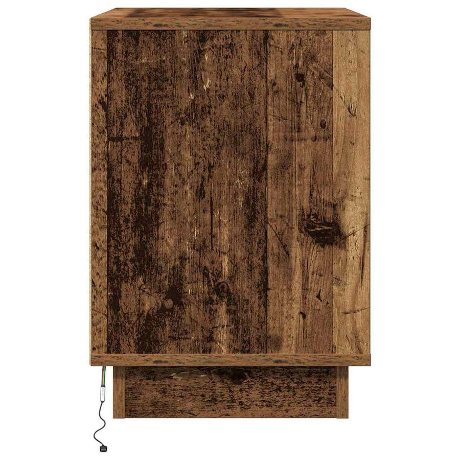 Nachtkastje 2 pcs Oudhout 50 x 34,5 x 50 cm. Bewerkt hout