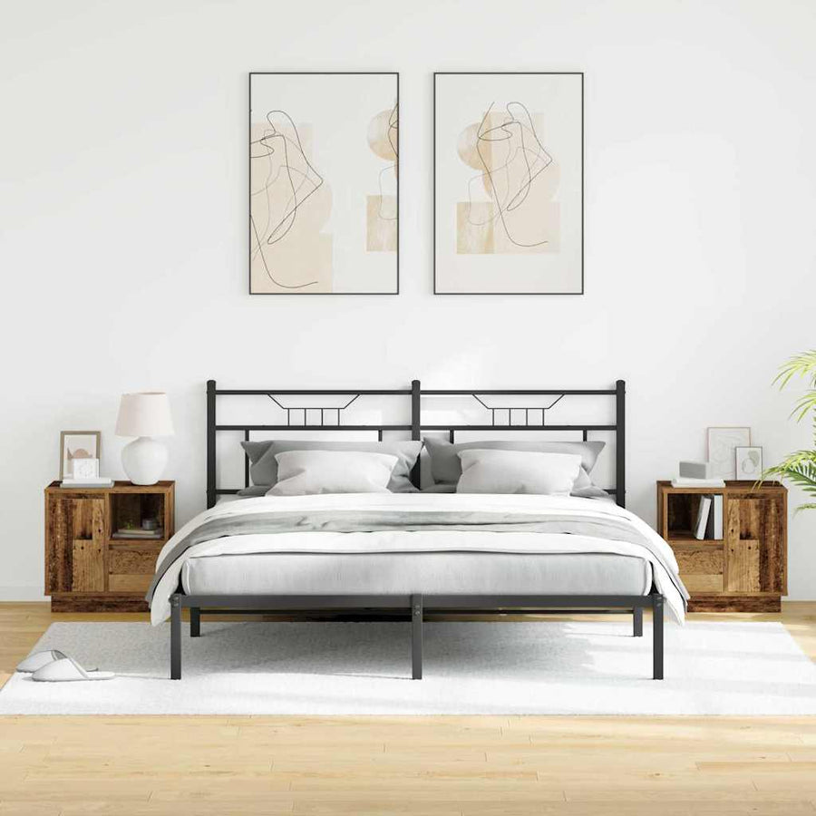 Nachtkastje 2 pcs Oudhout 50 x 34,5 x 50 cm. Bewerkt hout