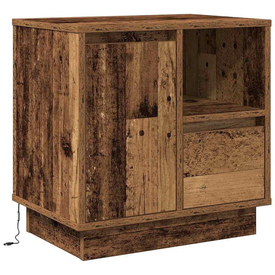Nachtkastje 2 pcs Oudhout 50 x 34,5 x 50 cm. Bewerkt hout