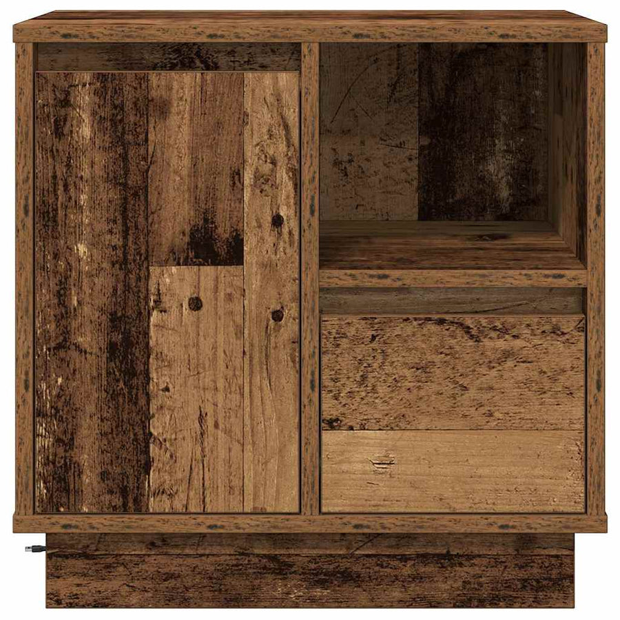 Nachtkastje 2 pcs Oudhout 50 x 34,5 x 50 cm. Bewerkt hout