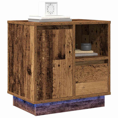 Nachtkastje 2 pcs Oudhout 50 x 34,5 x 50 cm. Bewerkt hout