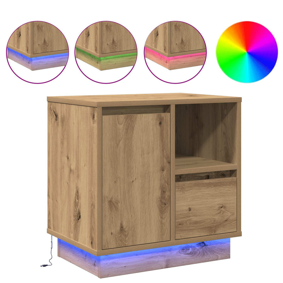 Nachtkastje Artisan Eiken 50 x 34,5 x 50 cm. Bewerkt hout